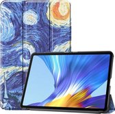 Voor Huawei Honor V6 / MatePad 10.4 inch Universeel Geschilderd Patroon Horizontaal Flip Tablet PC Leren Case met Tri-fold Beugel & Slaap / Wakker worden (Sterrenhemel)