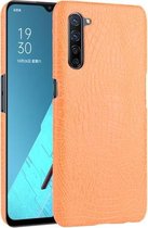 Voor OPPO Find X2 Lite / Reno 3 5G schokbestendige krokodiltextuur PC + PU-hoes (oranje)