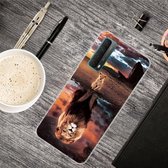 Voor Huawei P Smart 2021 schokbestendig geverfd transparant TPU beschermhoes (Desert Lion)