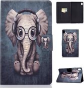 Voor Huawei MediaPad M6 8.4 Gekleurde Tekening Elektrisch Geperst Horizontale Flip Lederen Case, met Houder & Kaartsleuven (Olifant)