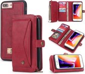 Voor iPhone 6 Plus / 6s Plus / 7 Plus / 8 Plus POLA Multifunctionele TPU + PC Magnetische horizontale flip lederen tas met houder & kaartsleuven & portemonnee & fotolijst (rood)