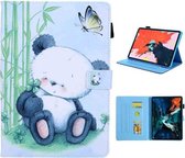 Voor iPad Pro 11 (2020) & (2018) Geschilderd patroon Tablet PC Beschermende lederen tas met beugel & kaartsleuf & fotohouder (Panda)