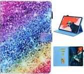 Voor iPad Pro 11 (2020) & (2018) Geschilderd patroon Tablet PC Beschermende lederen tas met beugel & kaartsleuf & fotohouder (kleurrijke diamanten)
