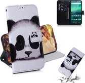 Voor Nokia 1.3 Gekleurde tekening Horizontale flip lederen tas met houder & kaartsleuf & portemonnee (Panda)