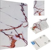 Voor 8 inch Universele Tablet PC Gekleurde Tekening Patroon Horizontale Flip PU Lederen Case met Houder & Kaartsleuven (platina Marmer)
