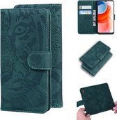 Voor Motorola Moto G Play (2021) Tiger Embossing Pattern Horizontale Flip lederen tas met houder & kaartsleuven & portemonnee (groen)