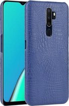 Voor OPPO A9 2020 / A5 2020 / A11X schokbestendige krokodiltextuur pc + PU-hoes (blauw)