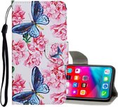 Voor iPhone XS Max Gekleurd tekeningpatroon Horizontaal leren flip-hoesje met houder & kaartsleuven & portemonnee (Dragonfly Flower)