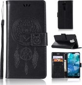 Windgong Uil Embossing Patroon Horizontale Flip Leren Case met Houder & Kaartsleuven & Portemonnee Voor Nokia 8.1 / X7 (Zwart)