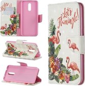 3D Gekleurde Tekening Patroon Horizontale Flip Leren Case voor Nokia 3.2, met Houder & Kaartsleuven & Portemonnee (Engels Flamingo)