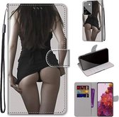 Voor Samsung Galaxy S21 Ultra 5G Gekleurde Tekening Cross Textuur Horizontale Flip PU Lederen Case met Houder & Kaartsleuven & Portemonnee & Lanyard (Minirok)