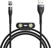 Baseus 3A USB naar 8-pins + USB-C / Type-C + Micro USB Zink Magnetische snellaadsynchronisatiegegevenskabel, lengte: 1m (zwartgrijs)