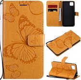 Voor Huawei Y5P / Honor 9s 3D Vlinders Embossing Patroon Horizontale Flip Leren Case met Houder & Kaartsleuf & Portemonnee (Geel)