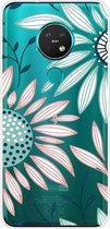 Voor Nokia 6.2 / 7.2 gekleurd tekeningpatroon zeer transparant TPU beschermhoes (bloem)