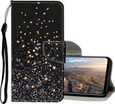 Voor Huawei P30 Lite Gekleurde Tekening Patroon Horizontale Flip Leren Case met Houder & Kaartsleuven & Portemonnee (Zwarte Ster)