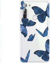 Voor Motorola Moto G8 TPU-patroon zachte beschermhoes (blauwe vlinder)