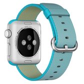 Geweven nylon horlogeband voor Apple Watch 38 mm (scubablauw)