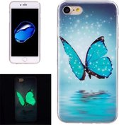 Voor iPhone 8 & 7 Noctilucent Butterfly Pattern IMD Vakmanschap Zachte TPU Cover Case