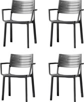 Keter Metaline Tuinstoelen - 4 stuks - 53,3x60,2x81,3 cm - Zwart