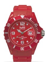 Tutti Milano TM003 - Horloge - Silicone - Rood - 42.5 mm -met datum