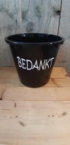 Emmer - Tekst - 5 liter - Bedankt - Zwart - Kado - Schooljaar