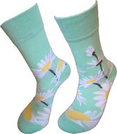 Verjaardag cadeautje voor hem en haar - Vergeet me Nietjes Sokken - Bloem Sokken - Leuke sokken - Vrolijke sokken - Luckyday Socks - Sokken met tekst - Aparte Sokken - Socks waar j