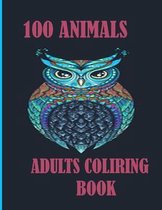100 Animals Adults Coliring Book