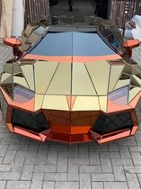 Lamborghini Aventador | schaal 1 op 1 | Kan rollen | Met led koplampen | Ambachtelijk gemaakt van hand geslepen spiegelglas