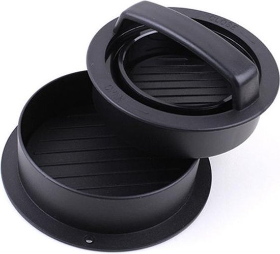 Hamburgerpers - Gemaakt van hoogwaardig materiaal - vaatwasmachinebestendig - anti-plak - zwart - Afbeelding 4