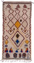 Traditioneel Azilal vloerkleed - 290x140 cm - handgeweven kunstwerk - Kleurrijk en uniek - 100% wol, hoogpolig tapijt