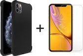 iPhone 11 Pro Max hoesje zwart shock proof siliconen case hoes cover hoesjes - 1x iPhone 11 Pro Max screenprotector