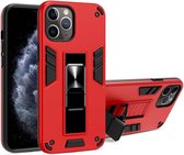 2-in-1 pc + TPU schokbestendige beschermhoes met onzichtbare houder voor iPhone 11 Pro (rood)