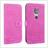 Voor Sony Xperia XZ4 Pressed Printing Pattern Horizontale Flip PU Leather Case met Holder & Card Slots & Wallet & & Lanyard (Violet)