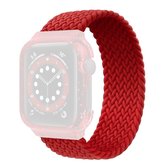 Geweven vervangende polsband horlogebanden met frame voor Apple Watch Series 6 & SE & 5 & 4 44 mm / 3 & 2 & 1 42 mm, lengte: 155 mm (rood)