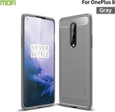 Voor OnePlus 8 MOFI Gentleness-serie geborstelde textuur koolstofvezel zachte TPU-hoes (grijs)