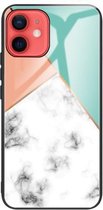 Marmer gehard glas achterkant TPU grenshoes voor iPhone 12 mini (HCBL-8)