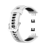 Voor Huawei Watch Fit Tweekleurige siliconen vervangende band Horlogeband (wit + zwart)