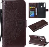 Voor Huawei P smart Z Totem Bloem Reliëf Horizontale Flip TPU + PU Leren Case met Houder & Kaartsleuven & Portemonnee (Bruin)