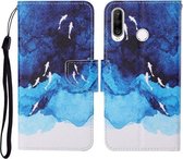 Voor Huawei P30 lite Gekleurde Tekening Patroon Horizontale Flip Leren Case met Houder & Kaartsleuven & Portemonnee & Lanyard (Aquarel Vis)