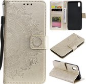 Voor Xiaomi Redmi 7A Totem Bloem Reliëf Horizontale Flip TPU + PU Leren Case met Houder & Kaartsleuven & Portemonnee (Goud)