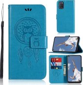 Voor OPPO A52 / A72 / A92 Windgong Uil Embossing Patroon Horizontale Flip lederen tas, met houder & kaartsleuven & portemonnee (blauw)
