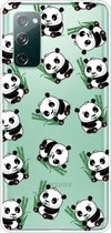 Voor Samsung Galaxy S20 FE schokbestendig geverfd transparant TPU beschermhoes (panda)
