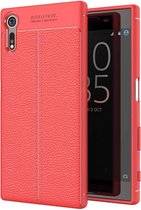 Voor Sony Xperia XZ / XZs Litchi Texture TPU beschermende achterkant van de behuizing (rood)