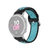 22 mm voor Huawei horloge GT2e / GT / GT2 46 mm mode binnenste gesp siliconen band (zwart groenblauw)