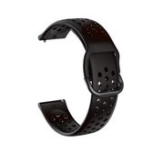 22 mm voor Huawei horloge GT2e / GT / GT2 46 mm ademende poreuze riem met binnenste gesp (zwart)