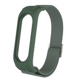 Voor Geschikt voor Xiaomi Mi Band 3/4/5 Twill 8-vormige gesp Elastische vervangende riem Horlogeband (donkergroen)