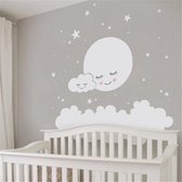 Cloud Star Moon kinderkamer decoratie muursticker, afmeting: 62cm x 62cm