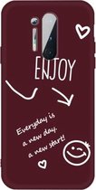 Voor OnePlus 8 Pro Enjoy Smiley Heart Pattern Shockproof TPU Case (Wine Red)