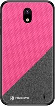PINWUYO Honors Series schokbestendige pc + TPU beschermhoes voor Nokia 1 Plus (rose rood)