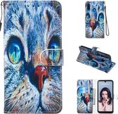 Leren beschermhoes voor Huawei P30 Lite (Blue Cat)